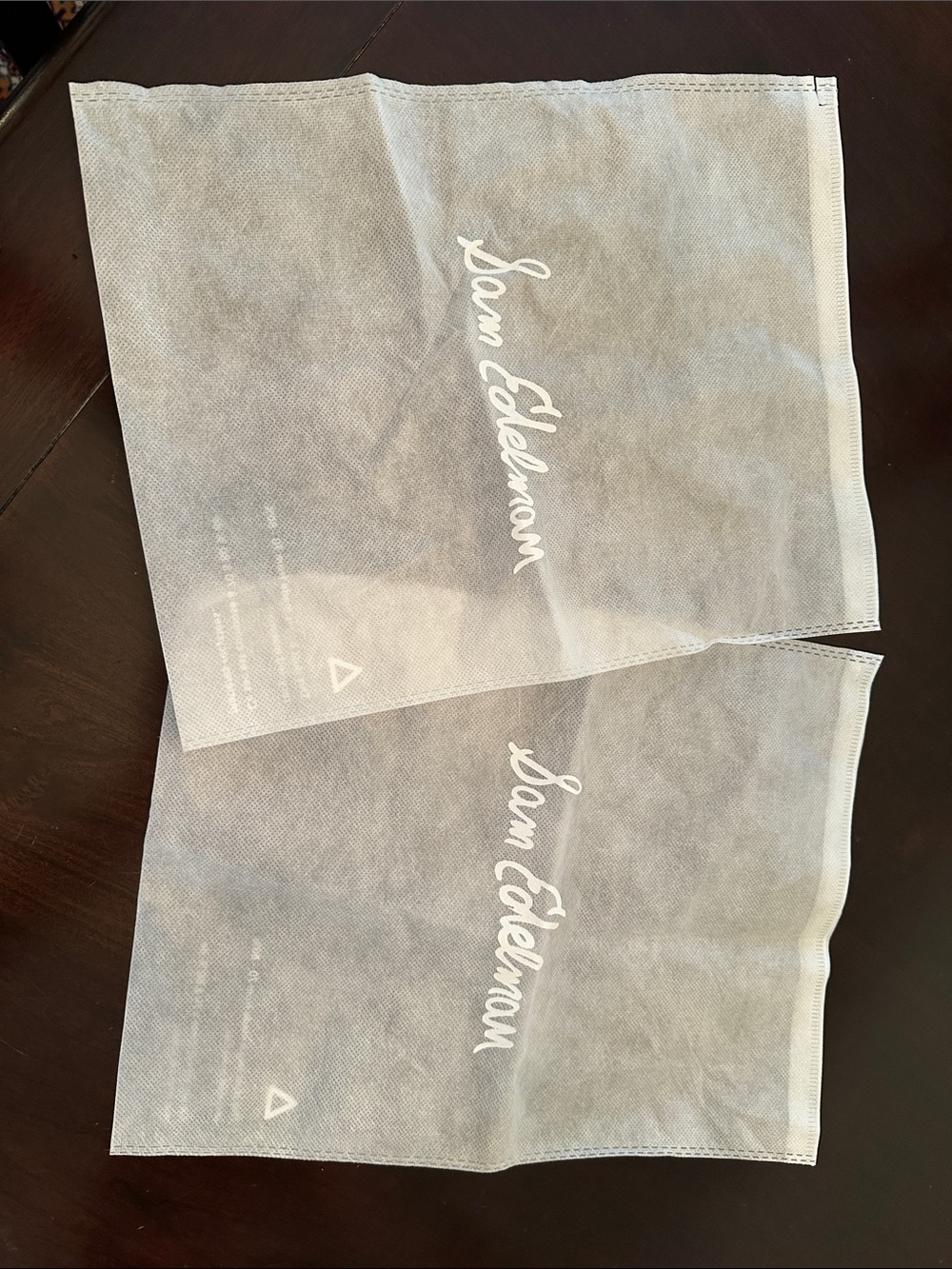 Sam Edelman Light Gray Dust Bags with White Logo - Pair